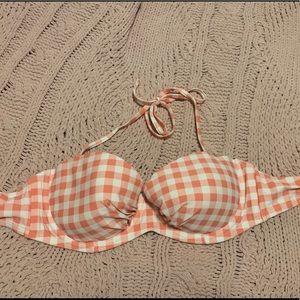 NWOT Peachy Gingham Aerie Aubrey Bikini Top
